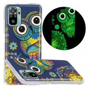 Hoesje voor Poco M5s Fluorescerende Uil Mandala