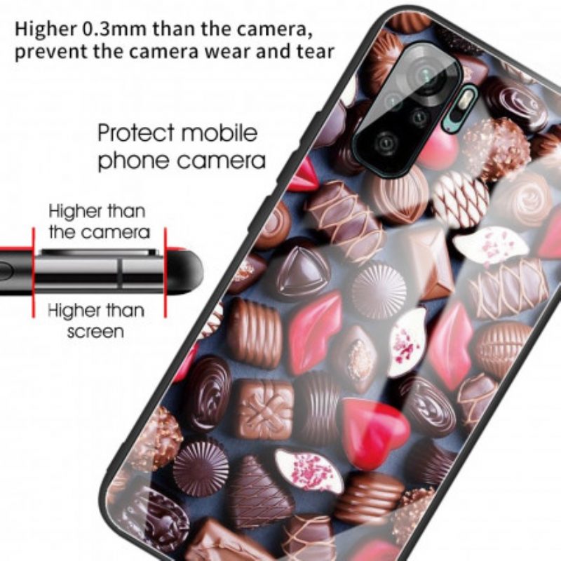 Telefoonhoesje voor Poco M5s Chocolade Gehard Glas