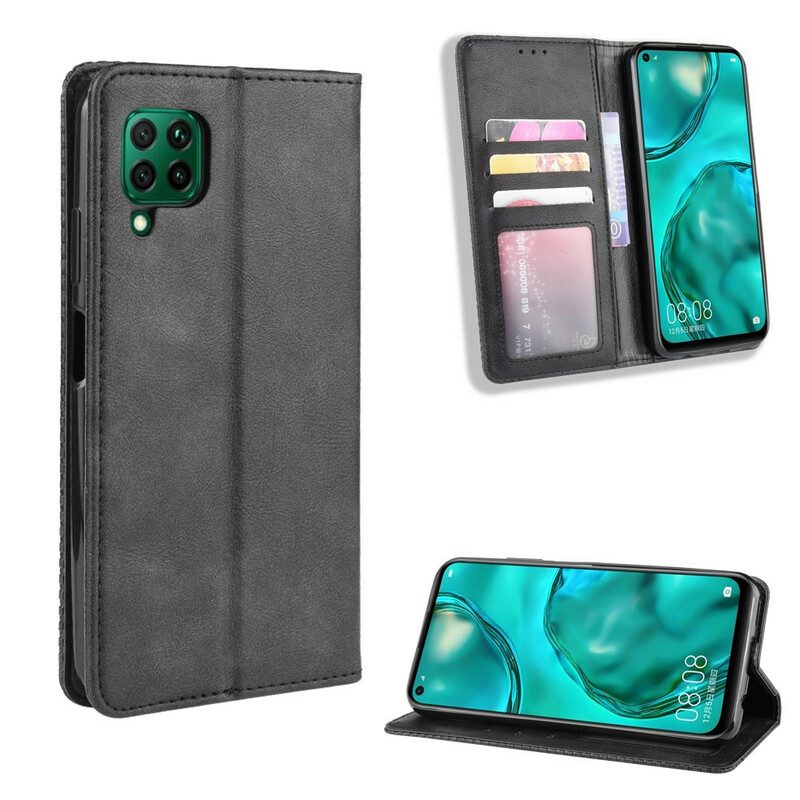 Bescherming Hoesje voor Huawei P40 Lite Folio-hoesje Gestileerd Vintage Leereffect