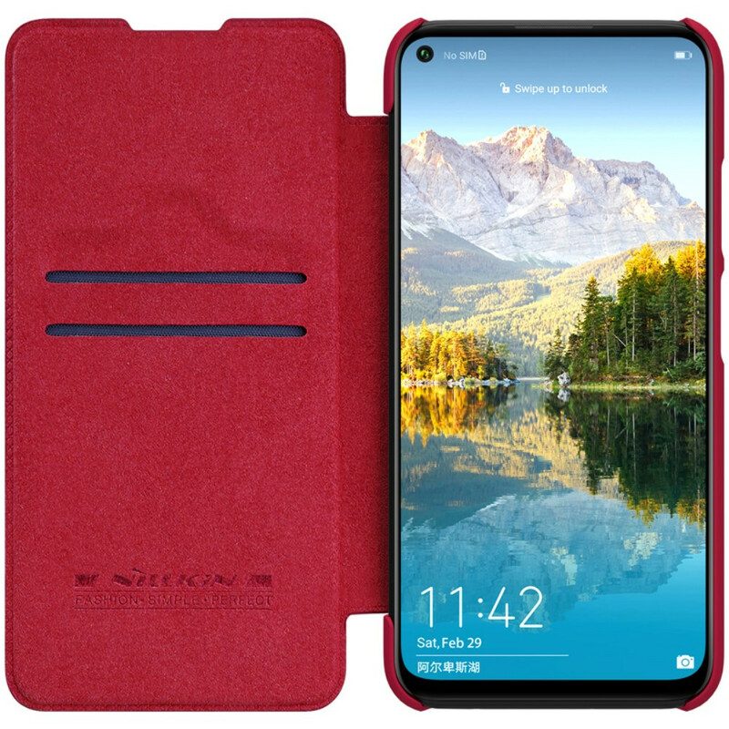 Bescherming Hoesje voor Huawei P40 Lite Folio-hoesje Qin-serie Nillkin