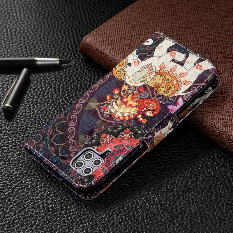 Folio-hoesje voor Huawei P40 Lite Etnische Olifanten Mandala