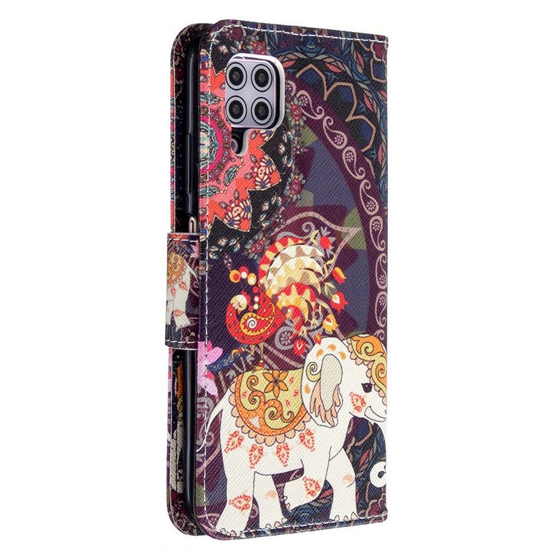 Folio-hoesje voor Huawei P40 Lite Etnische Olifanten Mandala