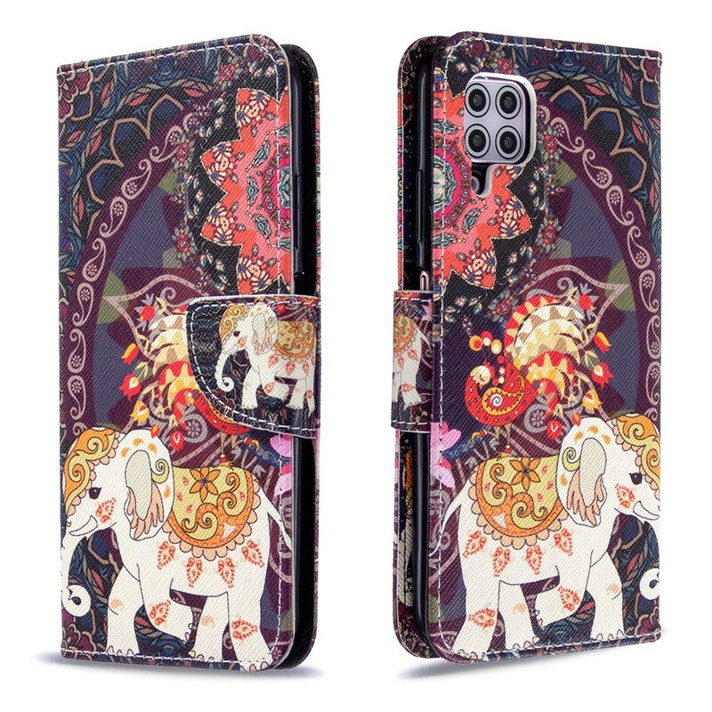 Folio-hoesje voor Huawei P40 Lite Etnische Olifanten Mandala