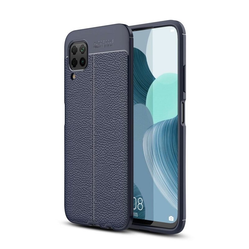 Hoesje voor Huawei P40 Lite Dubbellijnig Litchi-leereffect