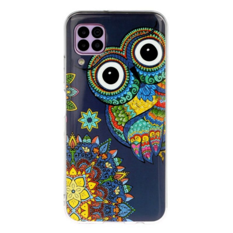 Hoesje voor Huawei P40 Lite Fluorescerende Uil Mandala