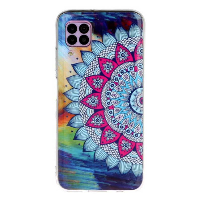 Hoesje voor Huawei P40 Lite Fluorescerende Uil Mandala