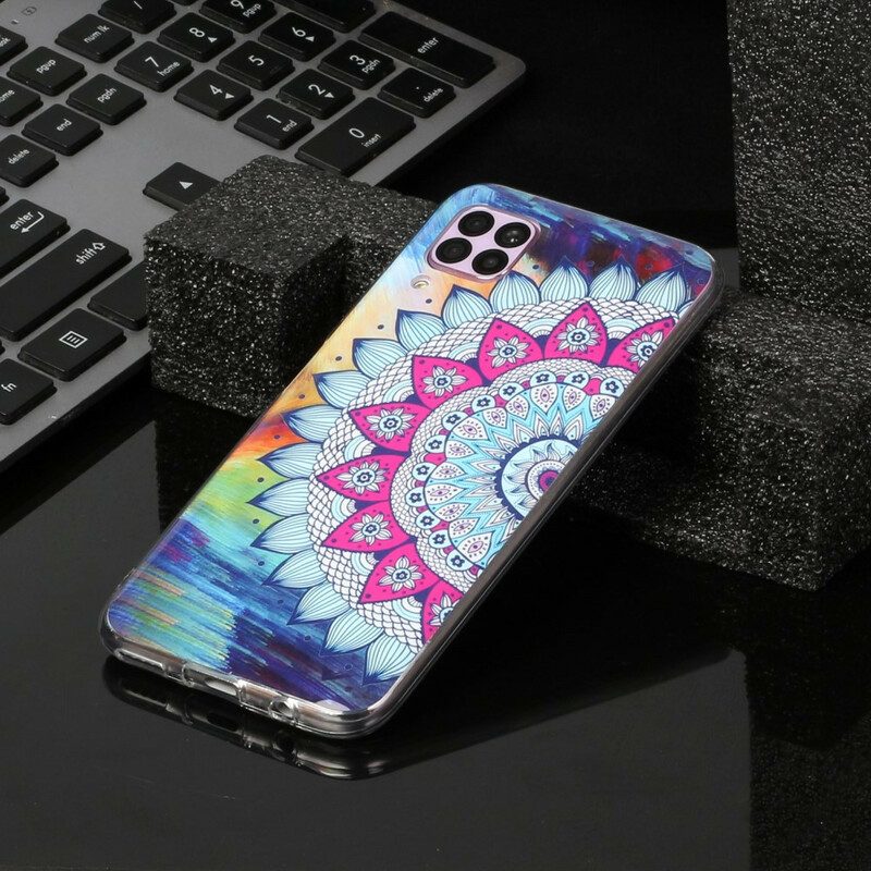 Hoesje voor Huawei P40 Lite Fluorescerende Uil Mandala