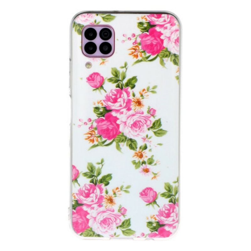 Hoesje voor Huawei P40 Lite Fluorescerende Vrijheidsbloemen