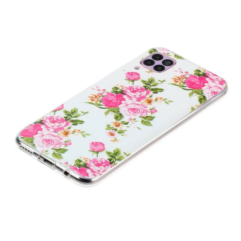 Hoesje voor Huawei P40 Lite Fluorescerende Vrijheidsbloemen