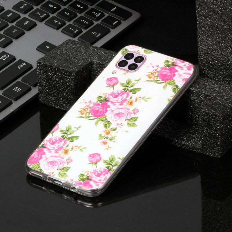 Hoesje voor Huawei P40 Lite Fluorescerende Vrijheidsbloemen