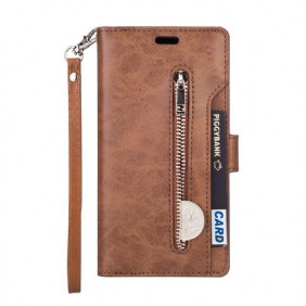 Leren Hoesje voor Huawei P40 Lite Portemonnee Met Lanyard