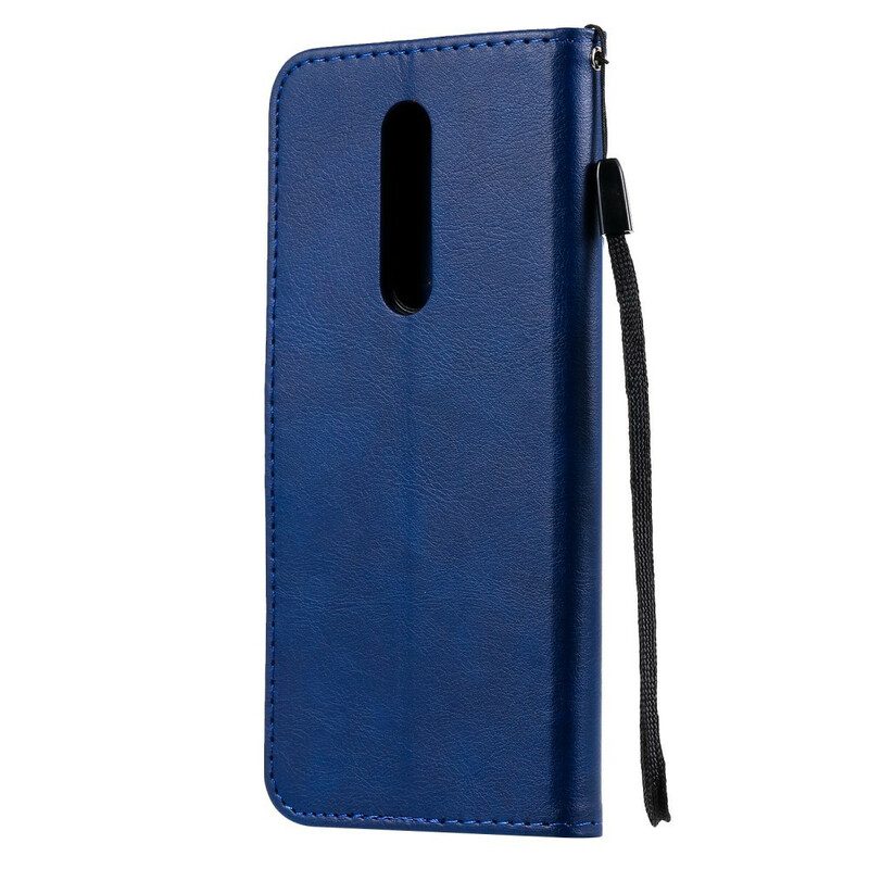 Folio-hoesje voor OnePlus 8 Met Ketting Strappy Leereffect