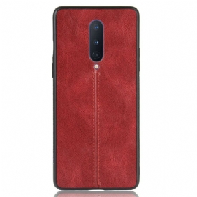 Hoesje voor OnePlus 8 Couture-leereffect