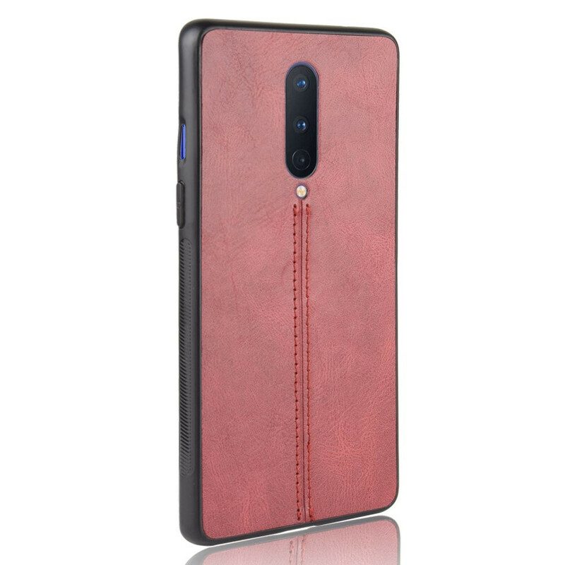 Hoesje voor OnePlus 8 Couture-leereffect