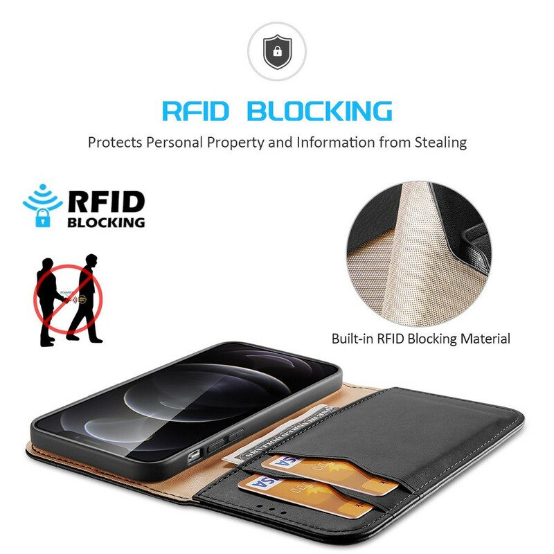 Bescherming Hoesje voor iPhone 13 Pro Folio-hoesje Dux Ducis Rfid-splitleer