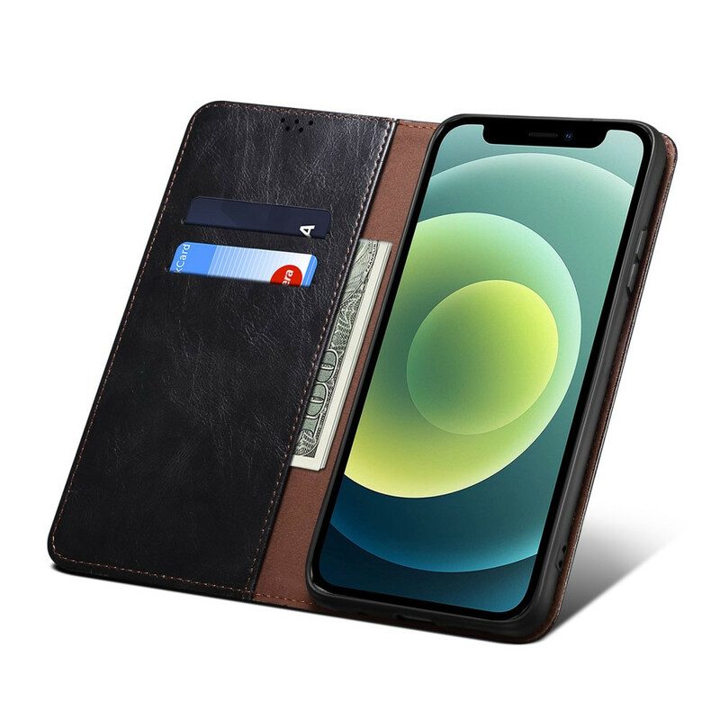 Bescherming Hoesje voor iPhone 13 Pro Folio-hoesje Gewaxt Kunstleer