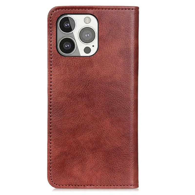 Bescherming Hoesje voor iPhone 13 Pro Folio-hoesje Lychee Splitleer