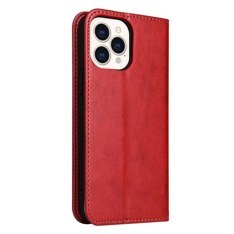 Bescherming Hoesje voor iPhone 13 Pro Folio-hoesje Soberheid Van Imitatieleer