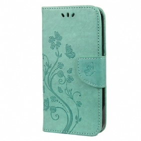 Flip Case voor iPhone 13 Pro Met Ketting Strakke Bloemen