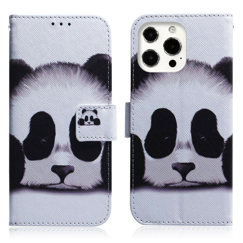 Flip Case voor iPhone 13 Pro Panda Gezicht