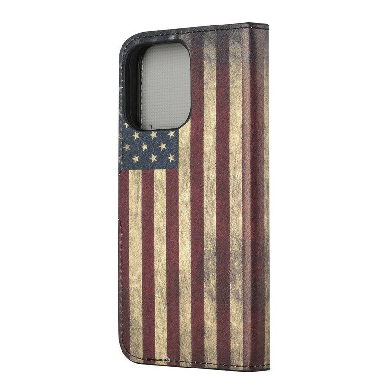 Folio-hoesje voor iPhone 13 Pro Amerikaanse Vlag