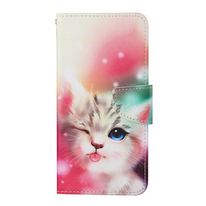 Folio-hoesje voor iPhone 13 Pro Kattenverhalen Met Lanyard