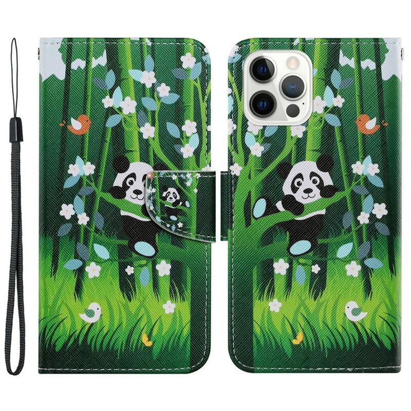 Folio-hoesje voor iPhone 13 Pro Panda Wandeling