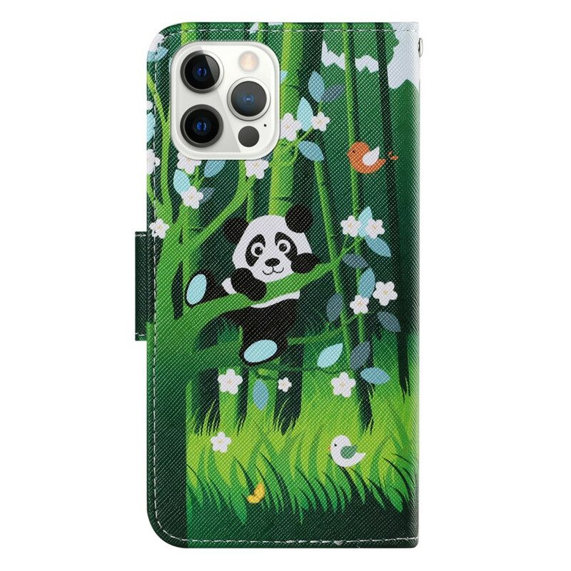 Folio-hoesje voor iPhone 13 Pro Panda Wandeling