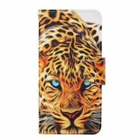 Folio-hoesje voor iPhone 13 Pro Tijger Met Lanyard