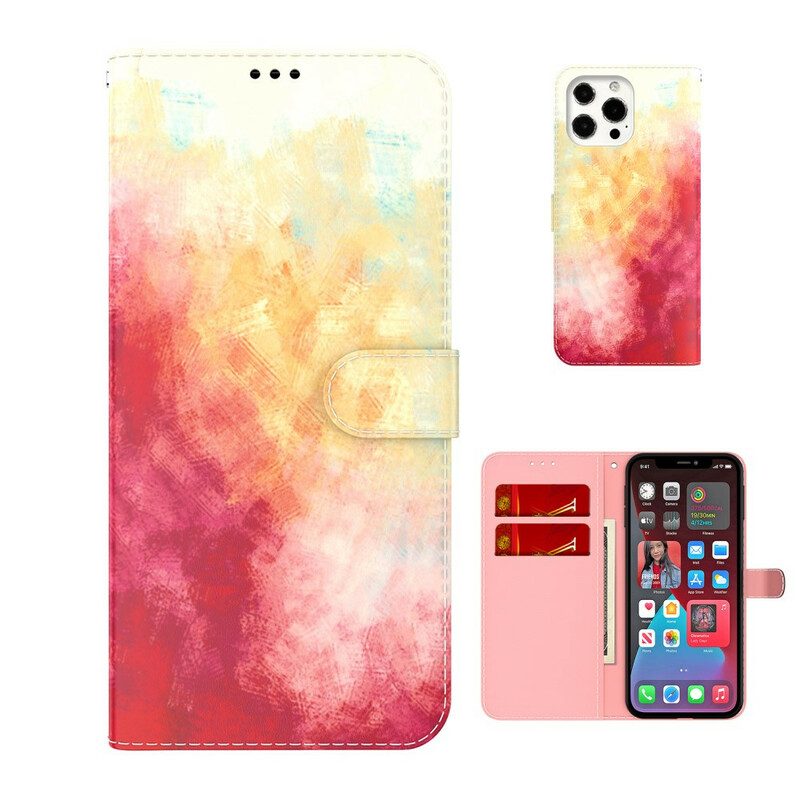 Folio-hoesje voor iPhone 13 Pro Waterverf