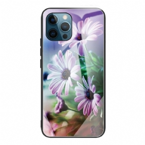 Hoesje voor iPhone 13 Pro Gehard Glas Realistische Bloemen