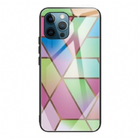 Hoesje voor iPhone 13 Pro Geometrie Marmer Gehard Glas