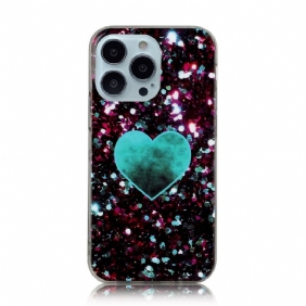 Hoesje voor iPhone 13 Pro Glitter Marmer