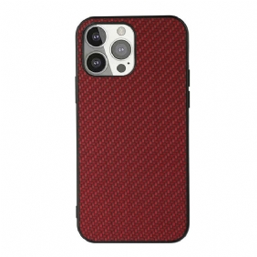 Hoesje voor iPhone 13 Pro Koolstofvezeltextuur Met Leereffect