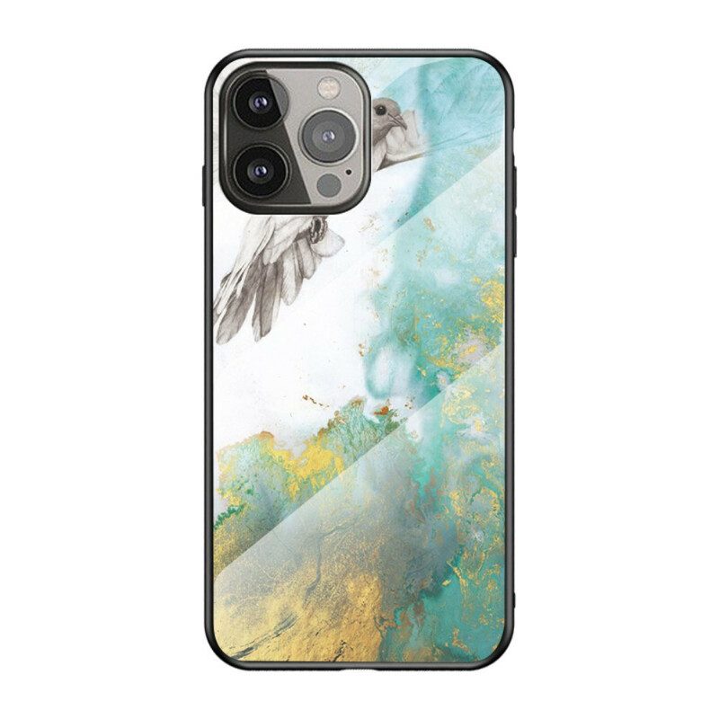 Hoesje voor iPhone 13 Pro Marmeren Kleuren Gehard Glas