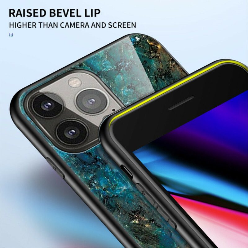 Hoesje voor iPhone 13 Pro Marmeren Kleuren Gehard Glas