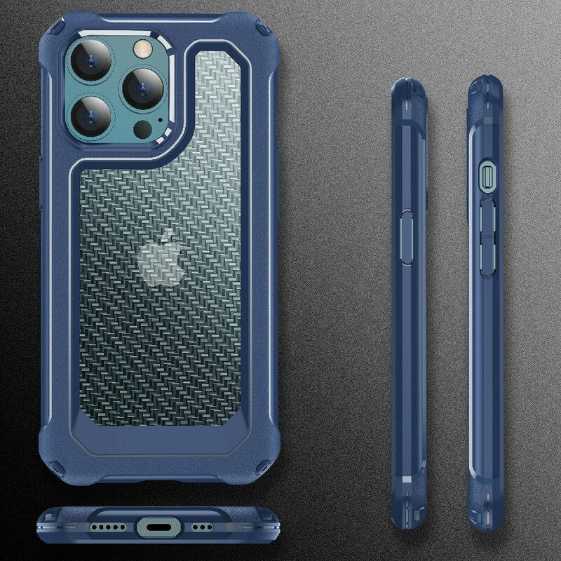 Hoesje voor iPhone 13 Pro Naadloze Koolstofvezeltextuur