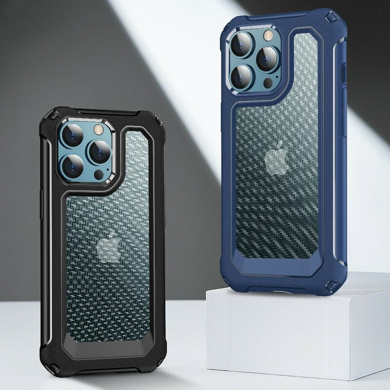 Hoesje voor iPhone 13 Pro Naadloze Koolstofvezeltextuur