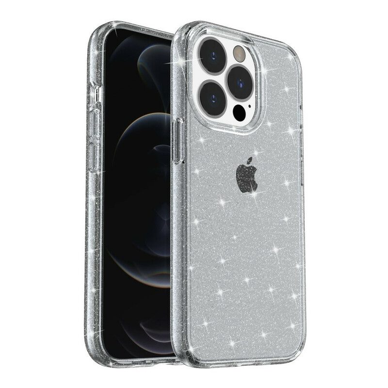 Hoesje voor iPhone 13 Pro Transparante Pailletten