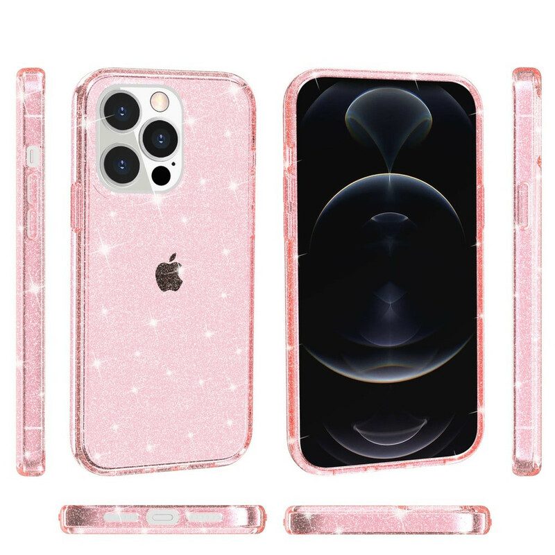 Hoesje voor iPhone 13 Pro Transparante Pailletten