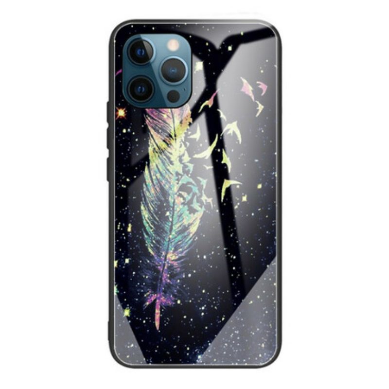 Hoesje voor iPhone 13 Pro Veren Gehard Glas