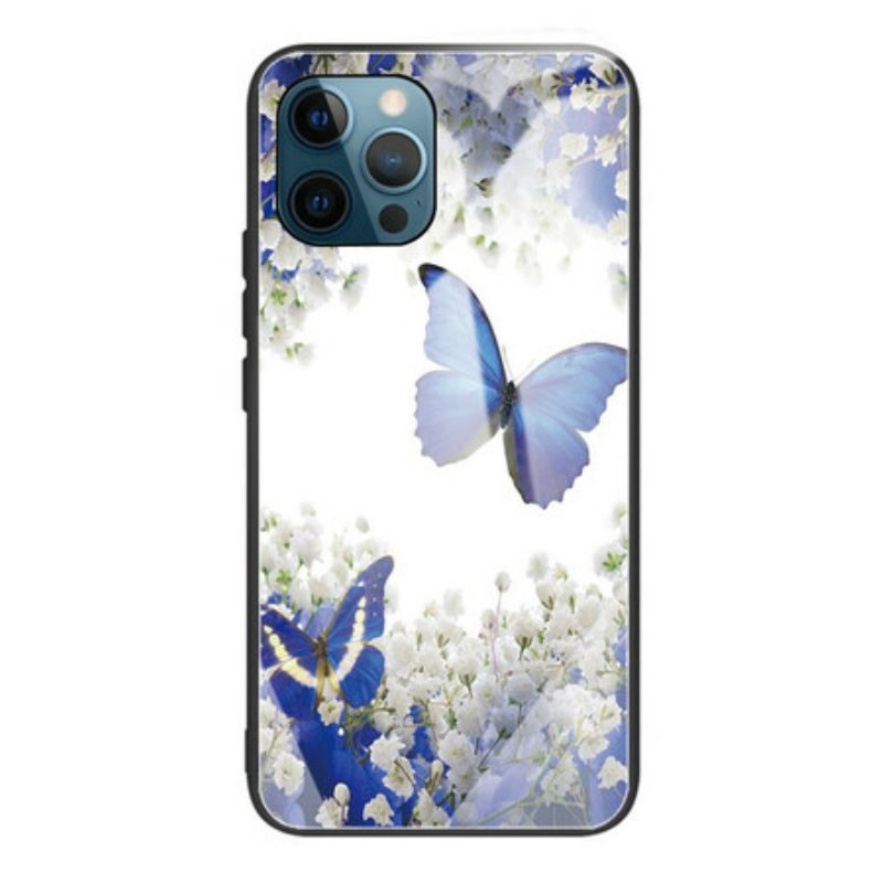 Hoesje voor iPhone 13 Pro Vlinders Design Gehard Glas