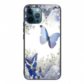 Hoesje voor iPhone 13 Pro Vlinders Design Gehard Glas