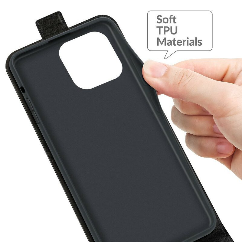 Leren Hoesje voor iPhone 13 Pro Folio-hoesje Verticale Flap Leer Effect