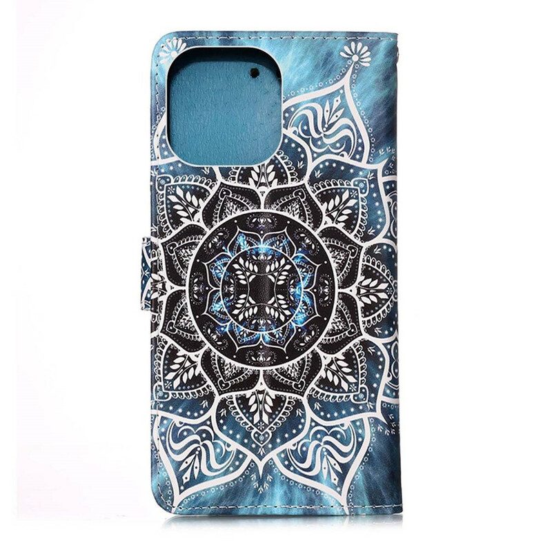 Leren Hoesje voor iPhone 13 Pro Mandala In De Lucht