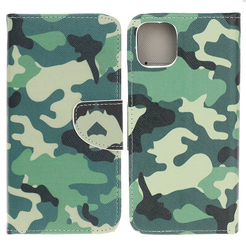 Leren Hoesje voor iPhone 13 Pro Militaire Camouflage