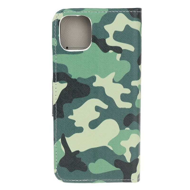 Leren Hoesje voor iPhone 13 Pro Militaire Camouflage