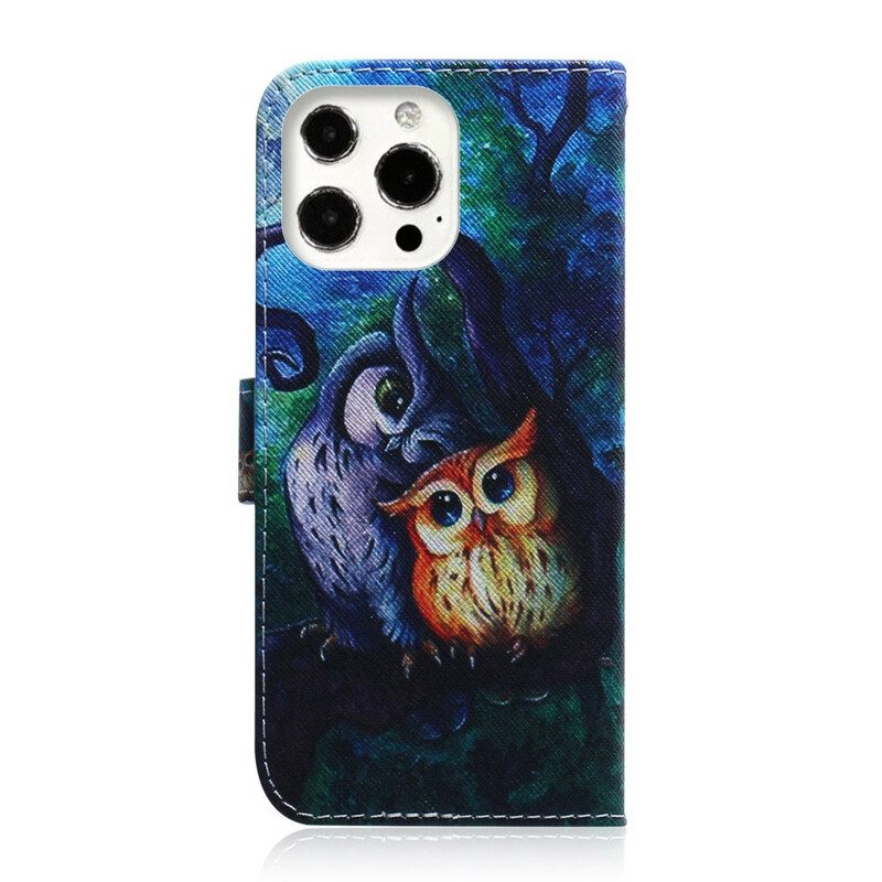 Leren Hoesje voor iPhone 13 Pro Schilderij Van Uilen