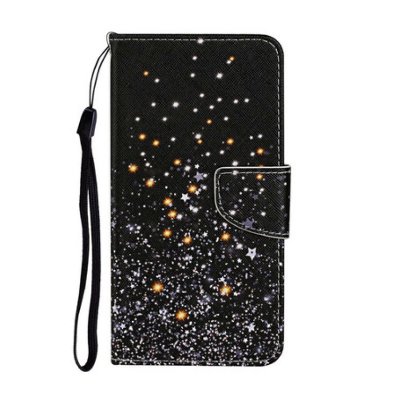 Leren Hoesje voor iPhone 13 Pro Sterren En Pailletten Met Lanyard