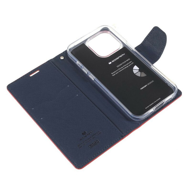 Leren Hoesje voor iPhone 13 Pro Tweekleurige Mercury Goospery